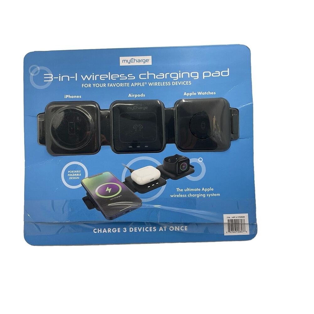 Mycharge 3-In-1 Wireless Charging Pad for Apple Wireless Devices Open Box
